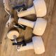 3 vintage beige wall lights