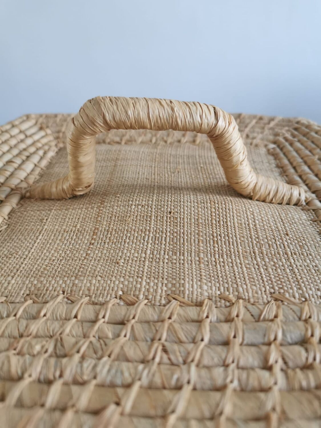 Vintage wicker suitcase