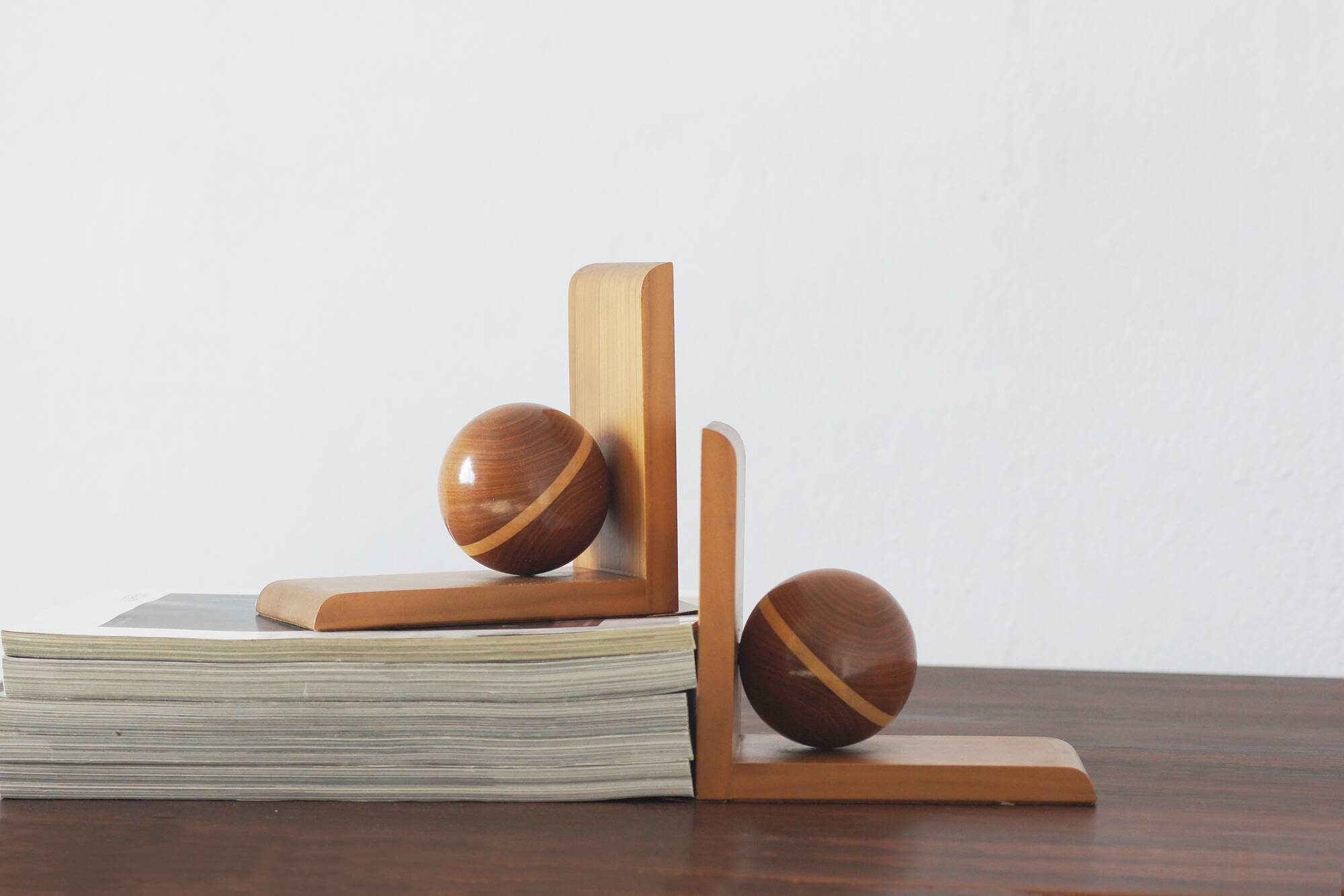 Art Deco Wooden Bookends from Nassauer Kunstgewerbe, 1930s, Set of 2