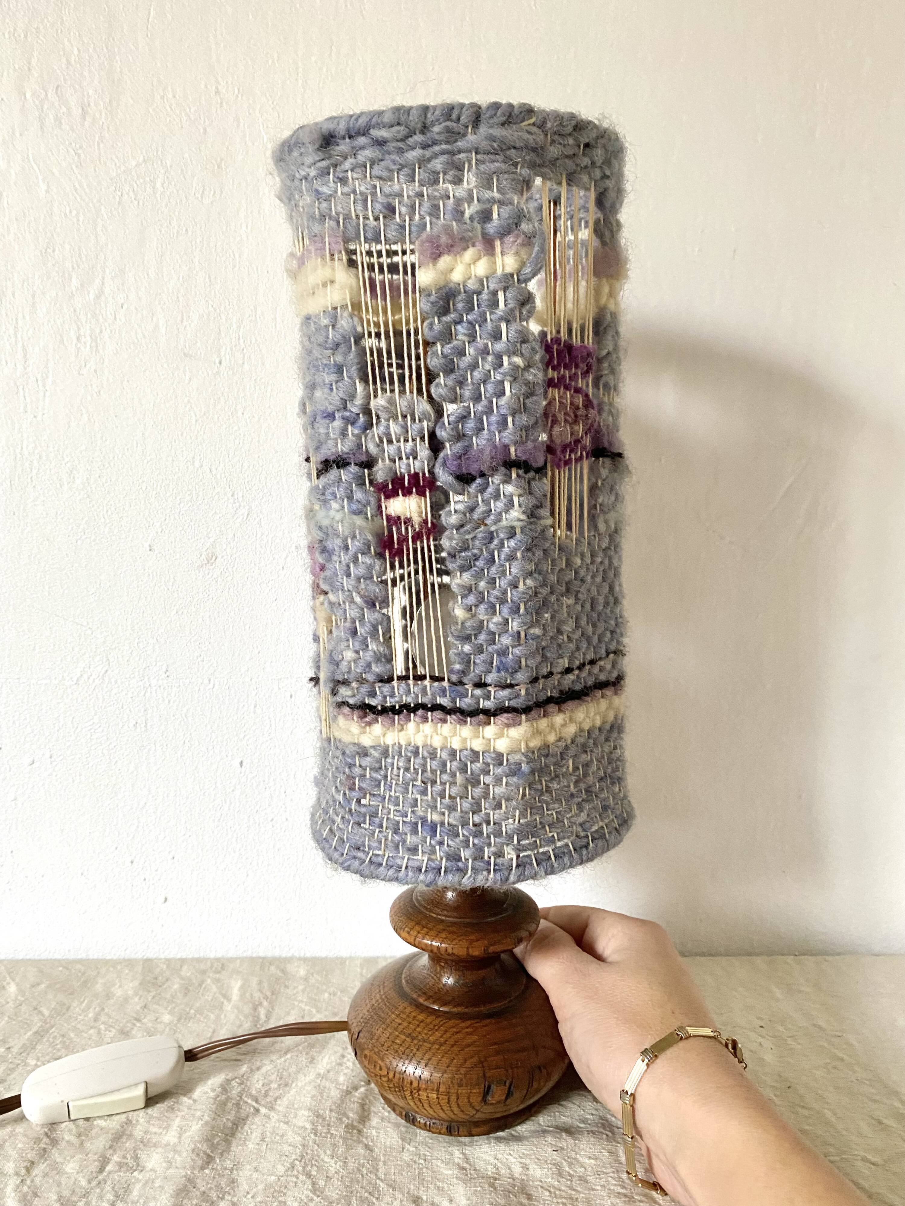 Vintage wool ball lamp from the 70s