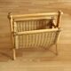 Magazine rack made of bamboo, rattan and wood, vintage from the 70s