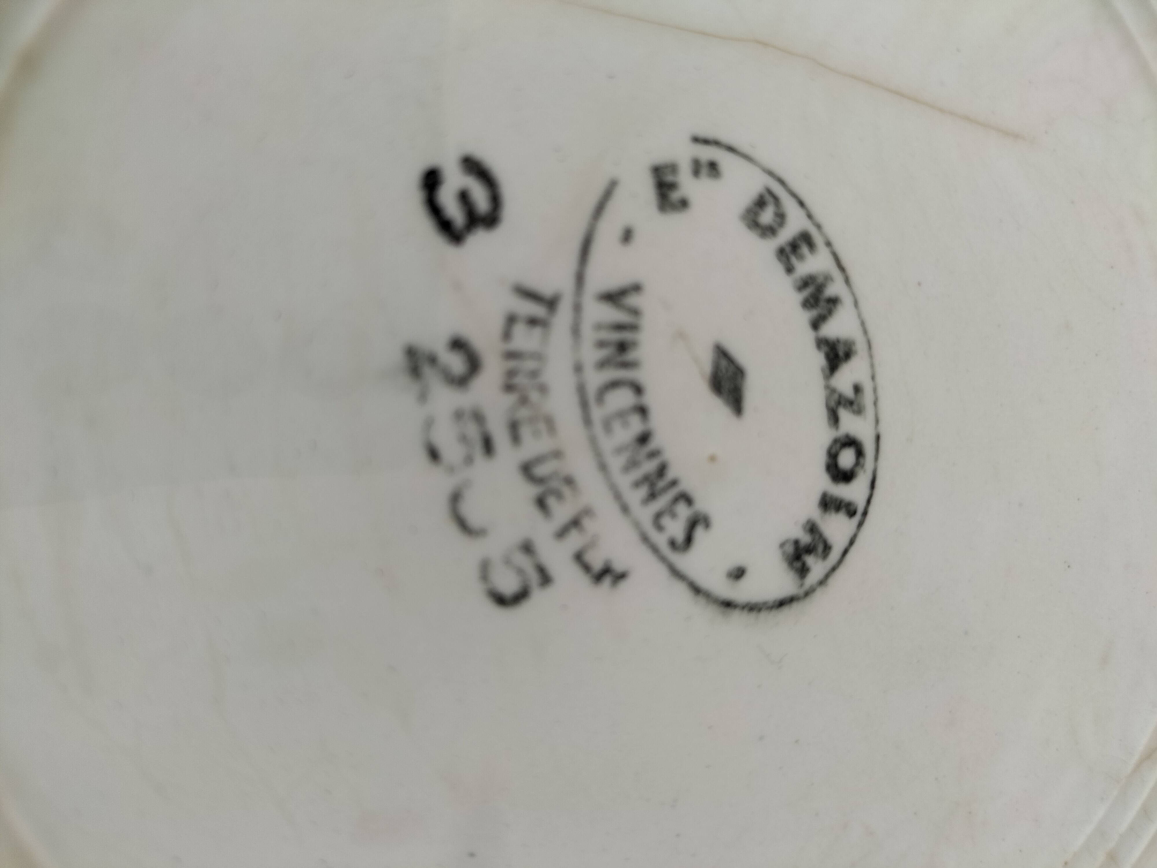 Antique ironstone plate – Demazoin Vincennes