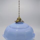 Blue opaline hanging lamp