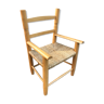 Ancien fauteuil enfant bois et assise paille tressée vintage
