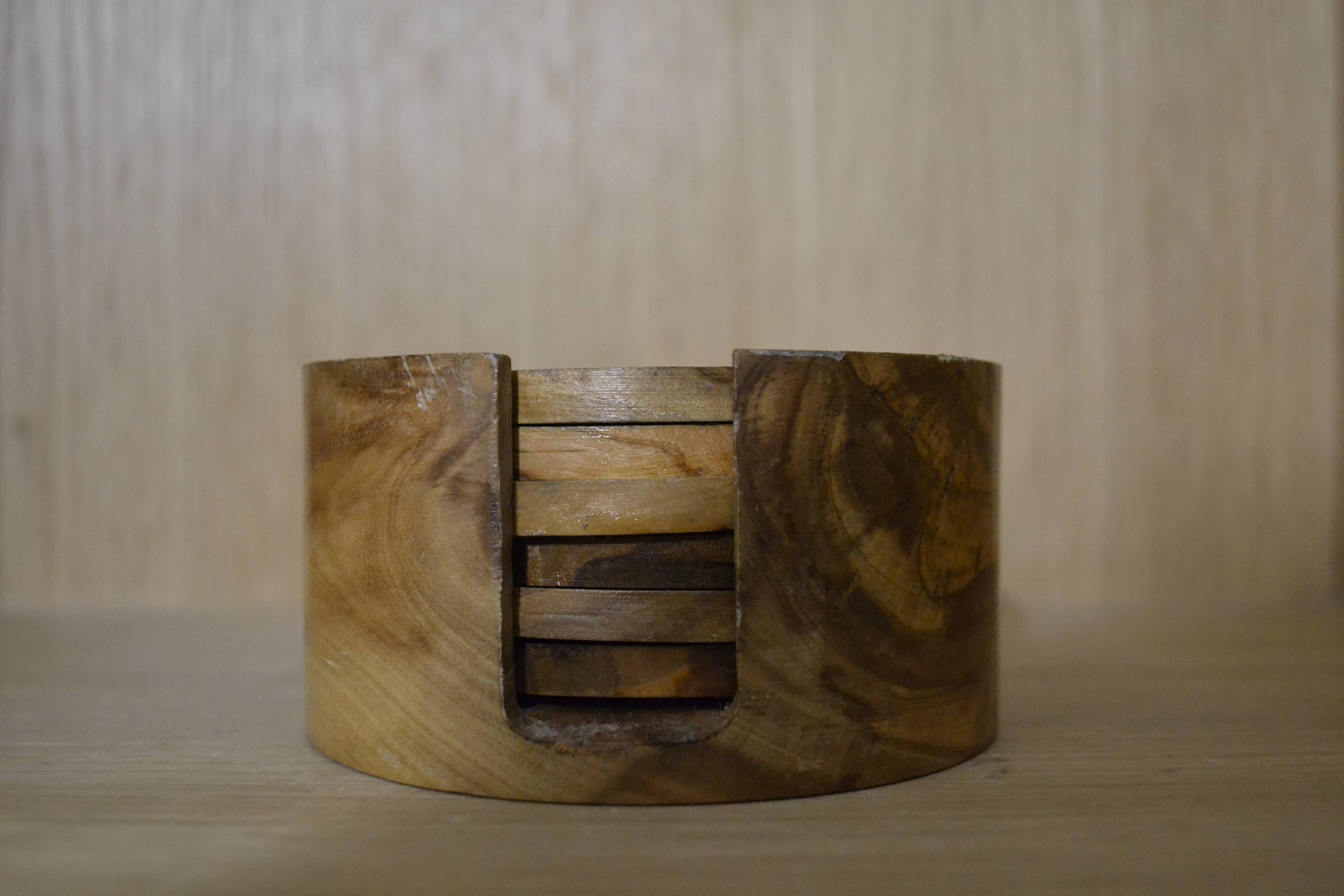 Ensemble dessous de verre en bois