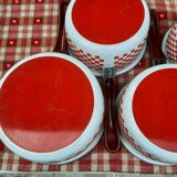 5 casseroles émaillées "vichy" sitram