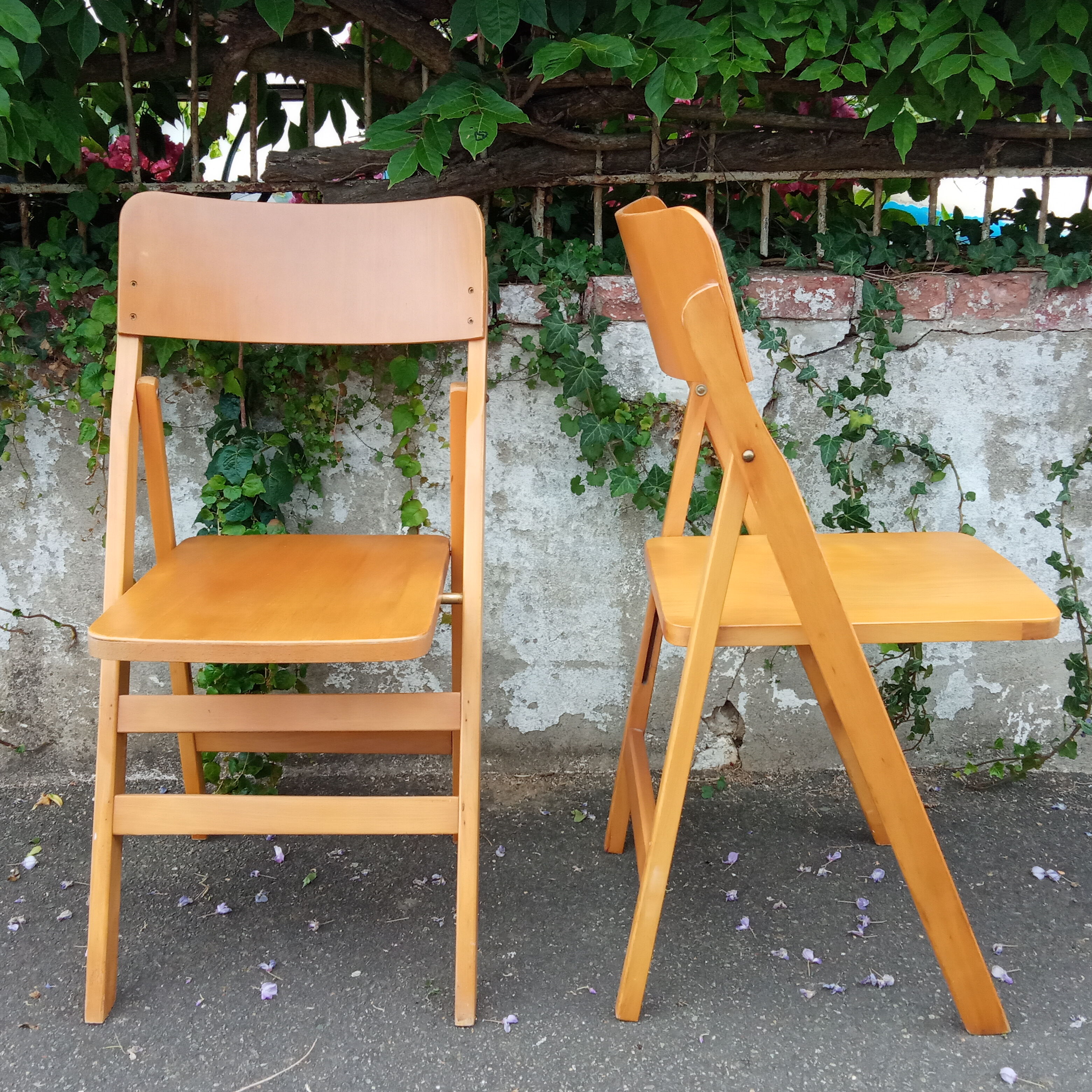 Pair of folding chairs 50s