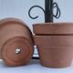 Vintage seven-light terracotta metal candlestick