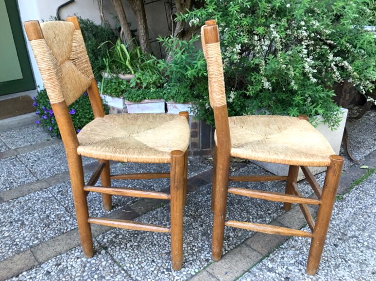 Charlotte Perriand 2 chairs mulched Bauche model n ° 19 ash 1950