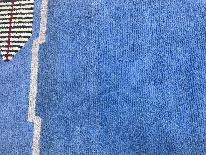 Traditional handmade Moroccan rug, blue, size 1.5/2.5 m.