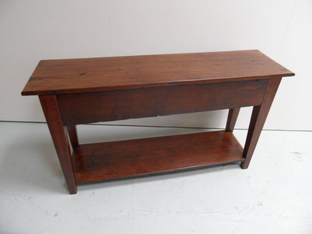 Table d'appoint en chêne ancien avec 2 tiroirs