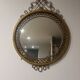 Round wall mirror - Gold metal with scrolls - Classic style - 1950s