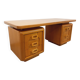 Large vintage double-sided executive desk in oak wood from the 70s