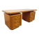 Large vintage double-sided executive desk in oak wood from the 70s