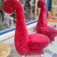 Pair of velvet lounge chairs with a Kashmir pattern from Bretz.