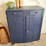 Art Deco buffet feet moustache renovated Blue