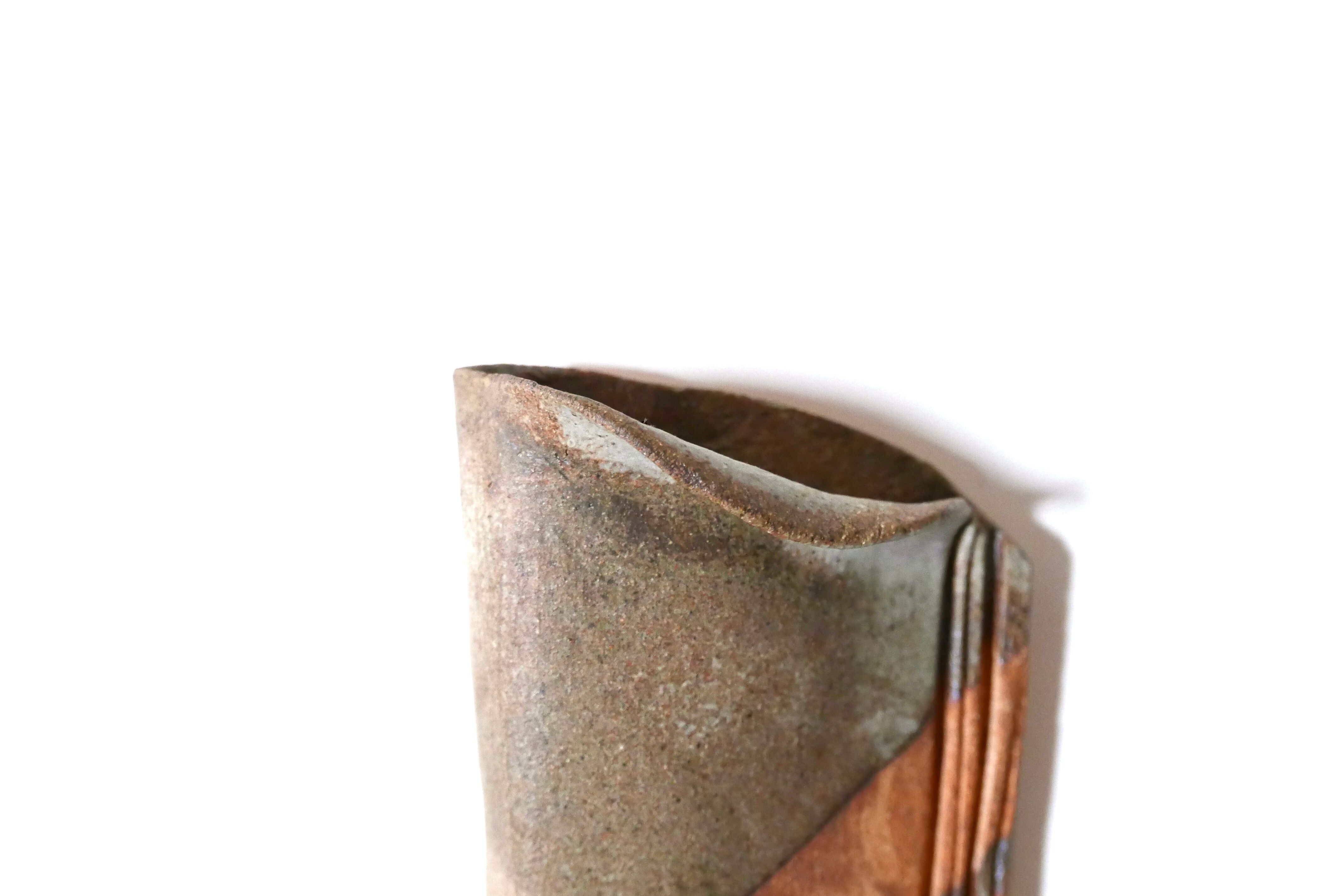 Signed sandstone wall vase, 70s