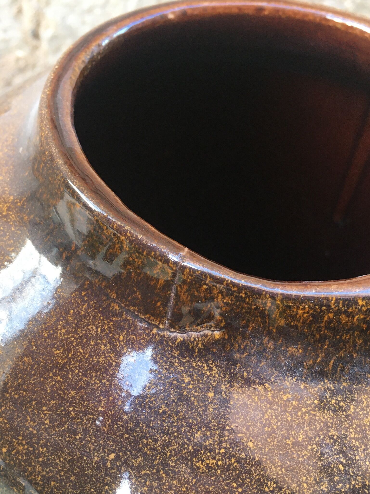 Vase from West Germany in degraded beige & brown