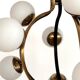 Stilnovo Italian Midcentury Chandelier, Brass & Opaline Glass, 1950s
