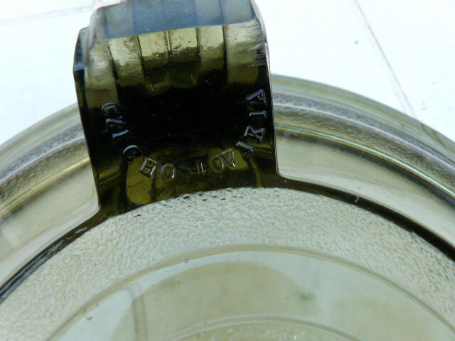 Coupe tripode art deco en verre fumé Tchécoslovaque