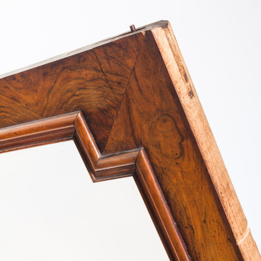 Vintage mirror with walnut frame. France, 1940