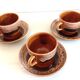 Hawaiian decor coffee service from the Sarreguemines faience factories / vintage 60s-70s