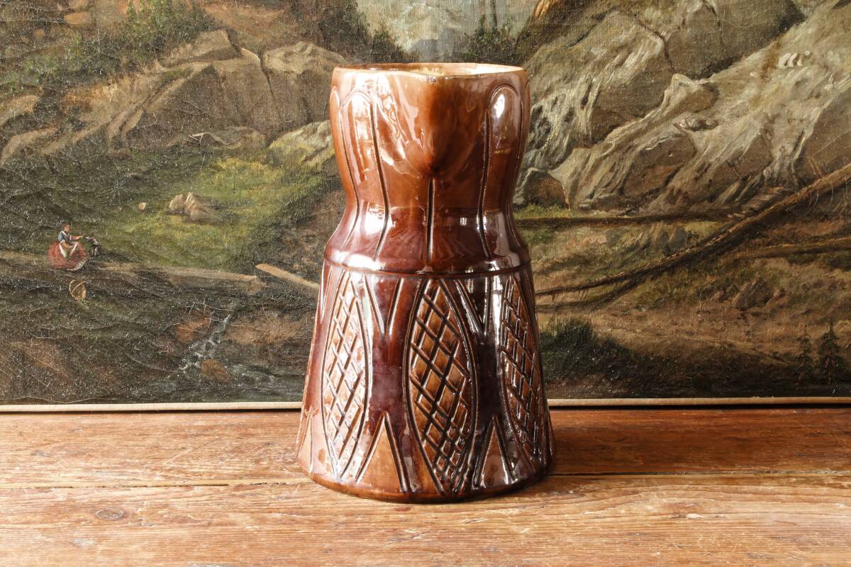 Large modernist glazed earthenware jug, 1950s