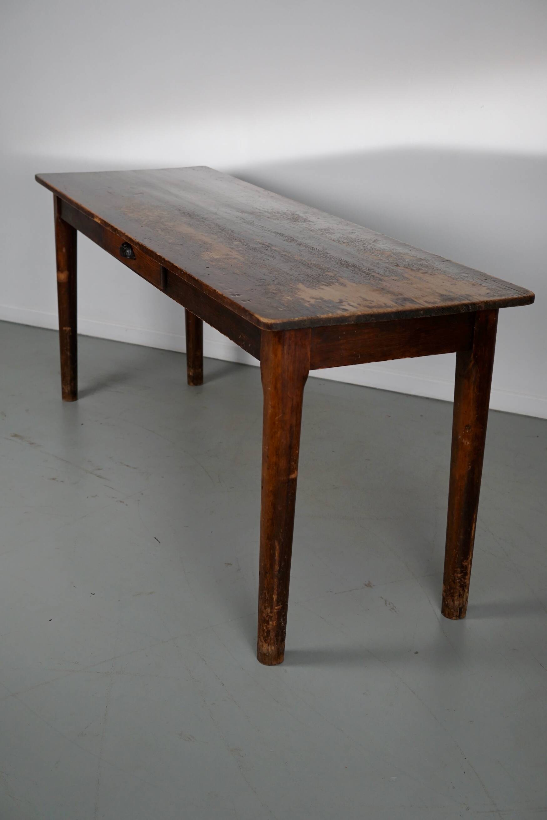Vintage French Rustic Farmhouse Pine Side Table or Desk, 1950s