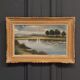 Oil on panel representing a pond 20th century