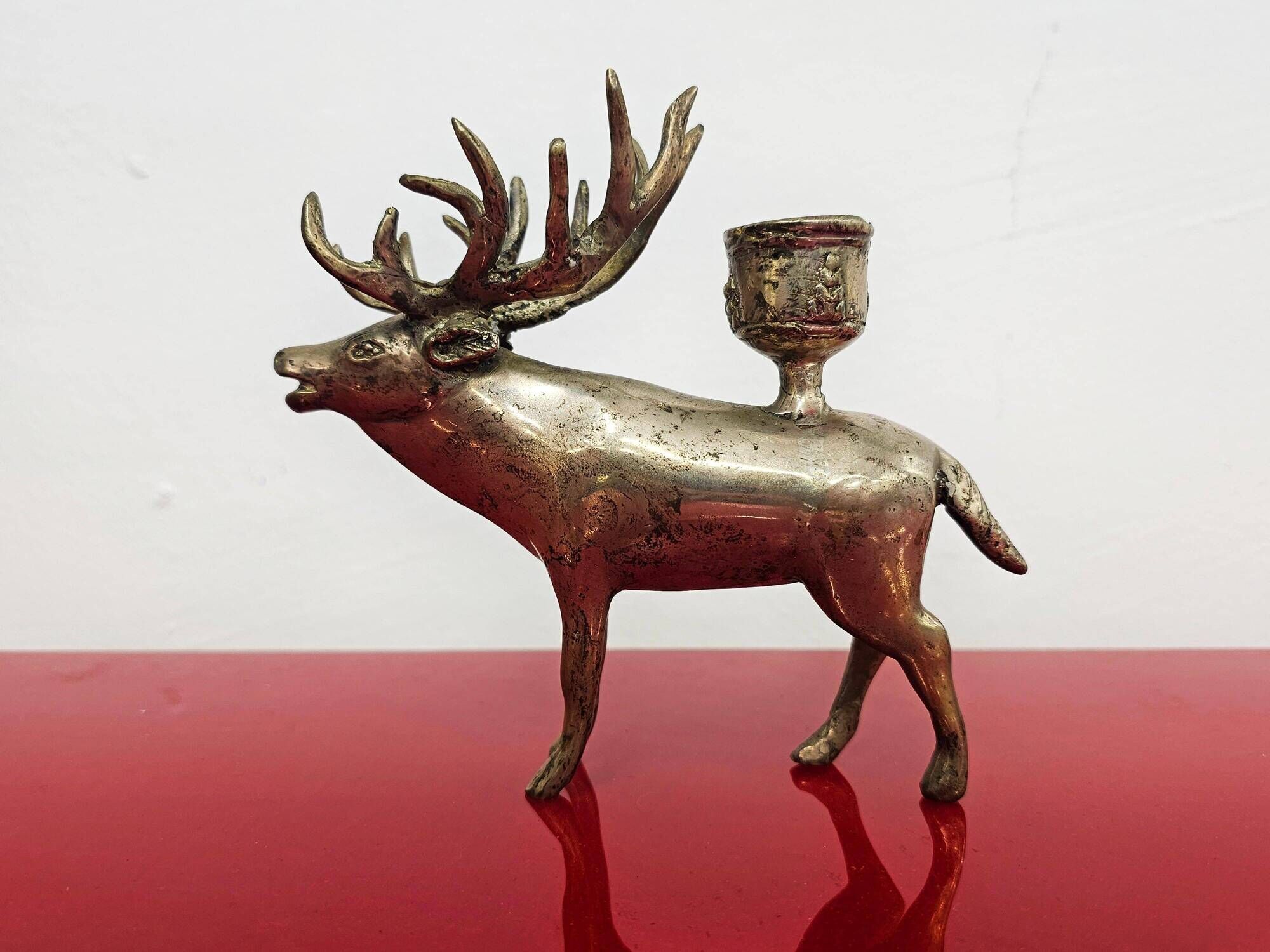 Pair of candle holders in the shape of a deer Mid Century Modern