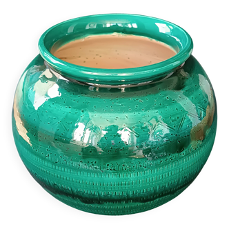 Round ceramic planter Rimini Bright Green Aldo Londi Bitossi 1970