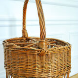Wicker bottle rack bar basket