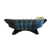 blue enamelled cast iron flower tray