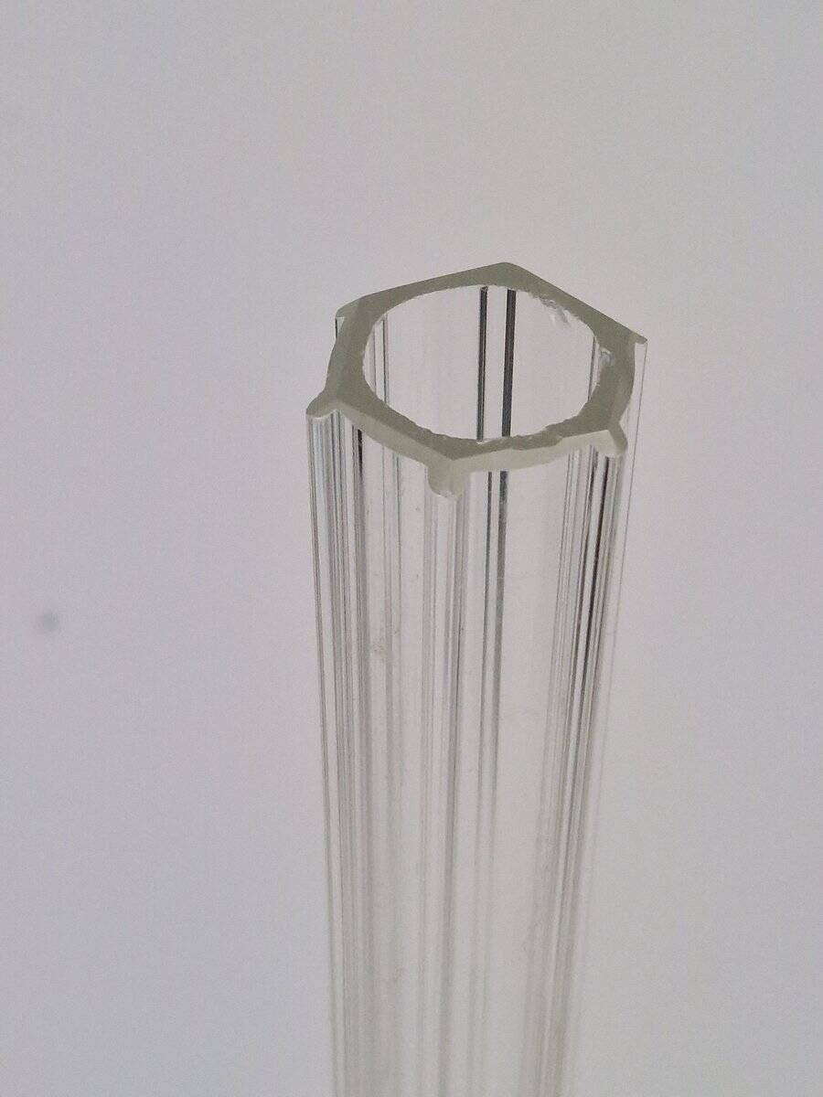 Art Nouveau French Gladioli Fluted Glass Vase, 1920s