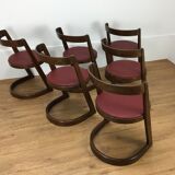 Set of 6 chairs Baumann Halfa design 70's