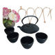 Japanese black cast iron tea set