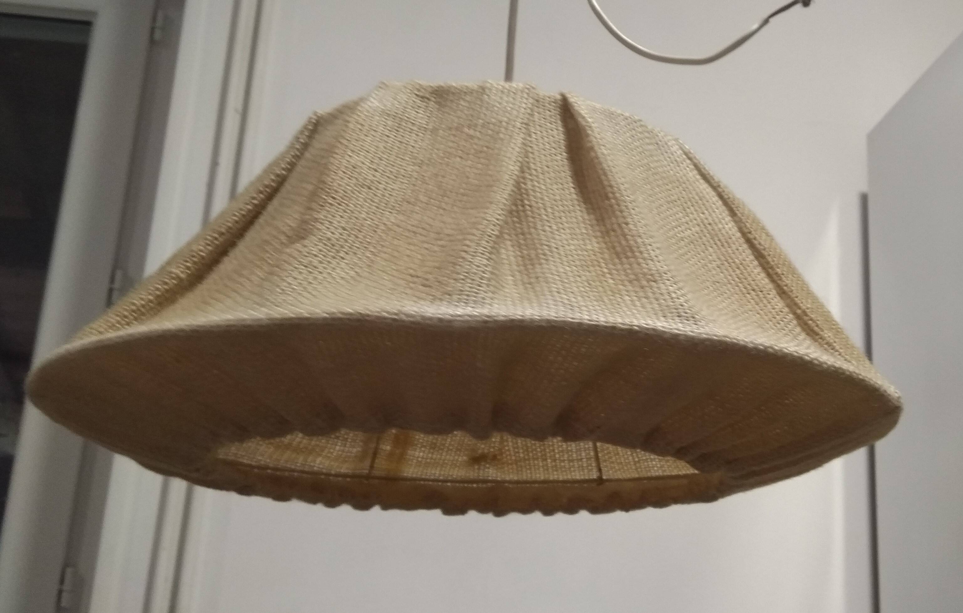 Scandinavian wooden and linen suspension light