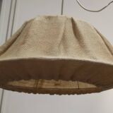 Scandinavian wooden and linen suspension light