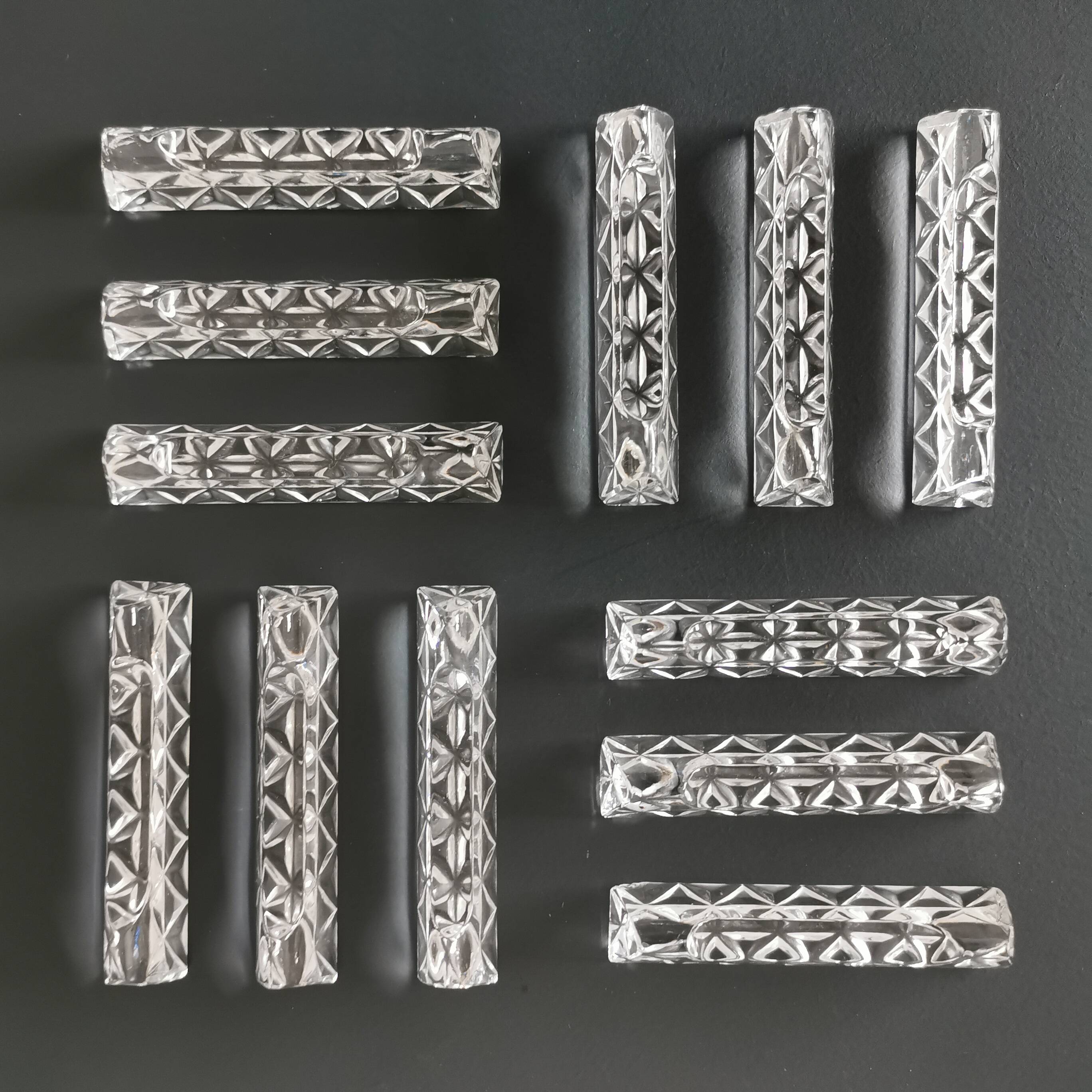 Set of 12 glass knife holders