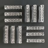 Set of 12 glass knife holders