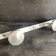 Aluminium Art Deco towel rack and wall hooks, 1940.