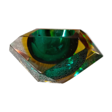 Gglass ashtray Murano glass and yellow