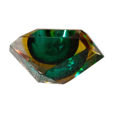 Gglass ashtray Murano glass and yellow