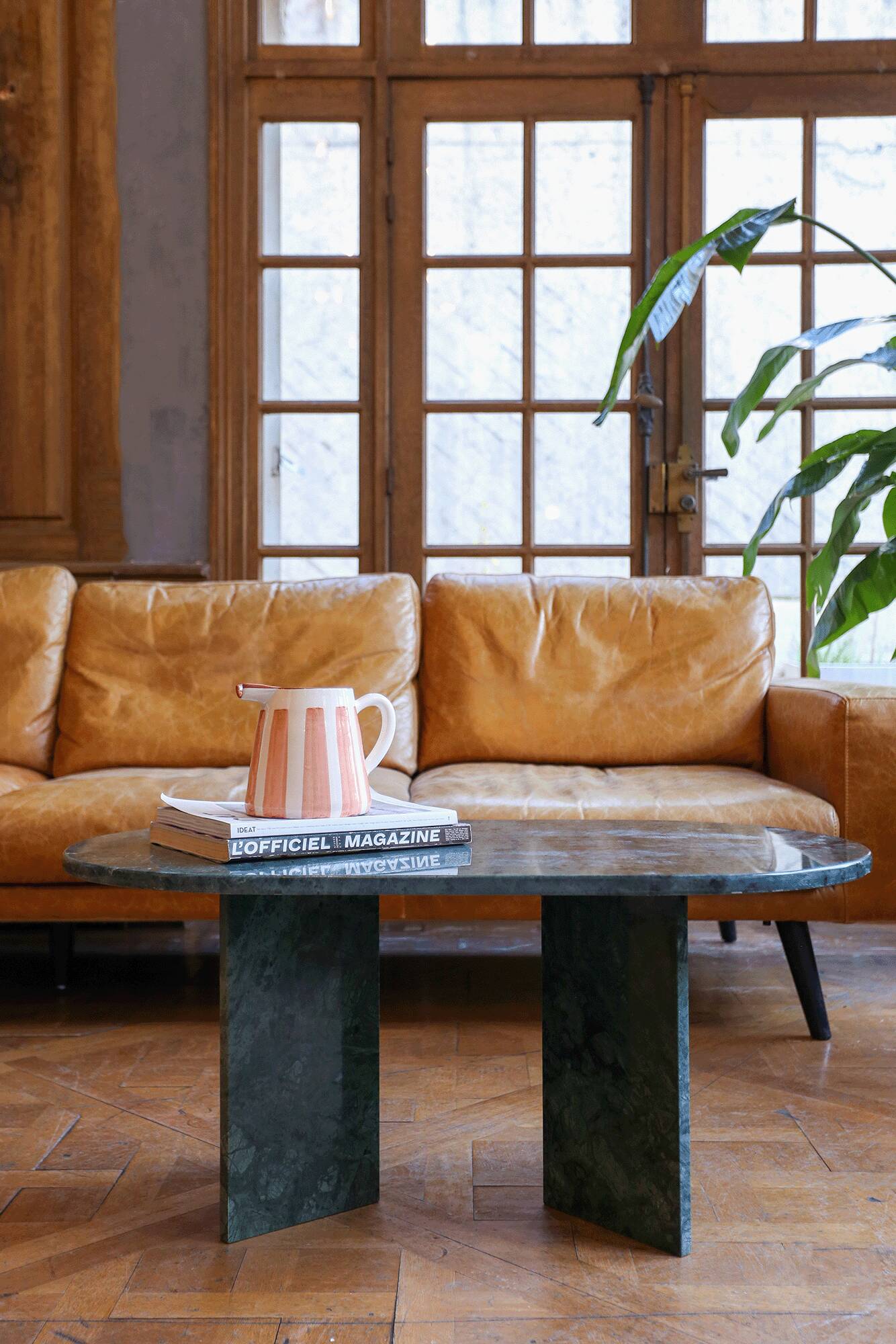 Emerald marble coffee table