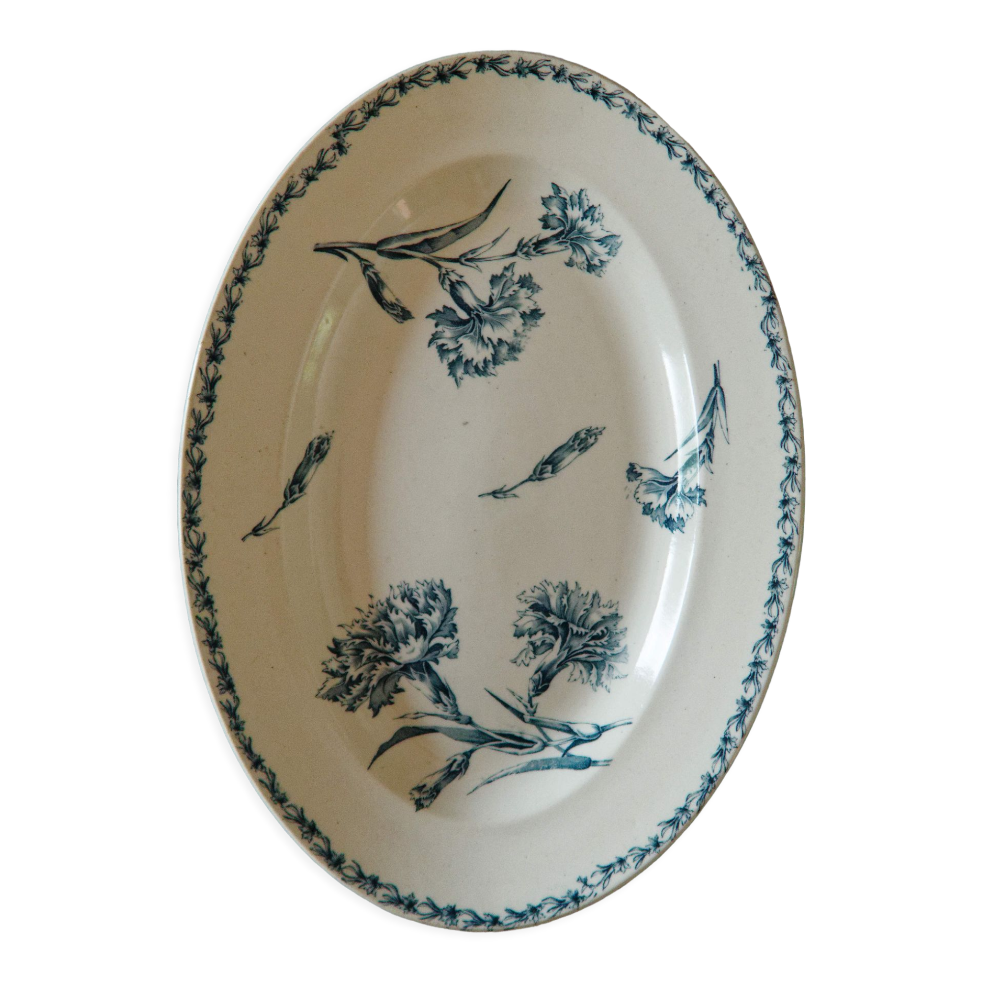 oval dish old iron earth K & G Lunéville