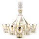Mid-century modern liqueur set, clear gilded glass, Kamenický Šenov, Czechoslovakia, 1950s