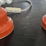 Pair of Vintage 70's Orange Mushroom Lamps
