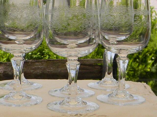 6 crystal water glasses from ARQUES. MATIGNON model.