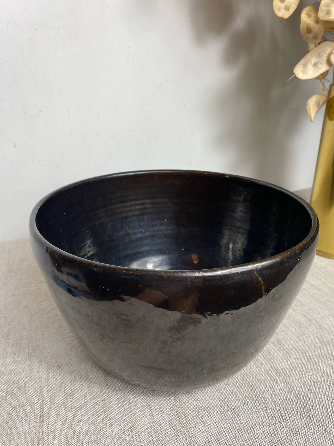 Glazed ceramic salad bowl