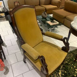 Antique armchair, Voltaire, styled swan neck restoration